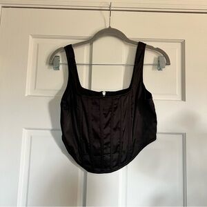 Missguided Black Satin Top